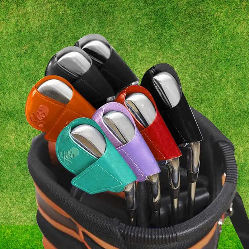 10PCS Golf Iron Head Covers Set Practical PU Leather Durable Headcover Golf Putter Protector Sport Accessories for Driving Range