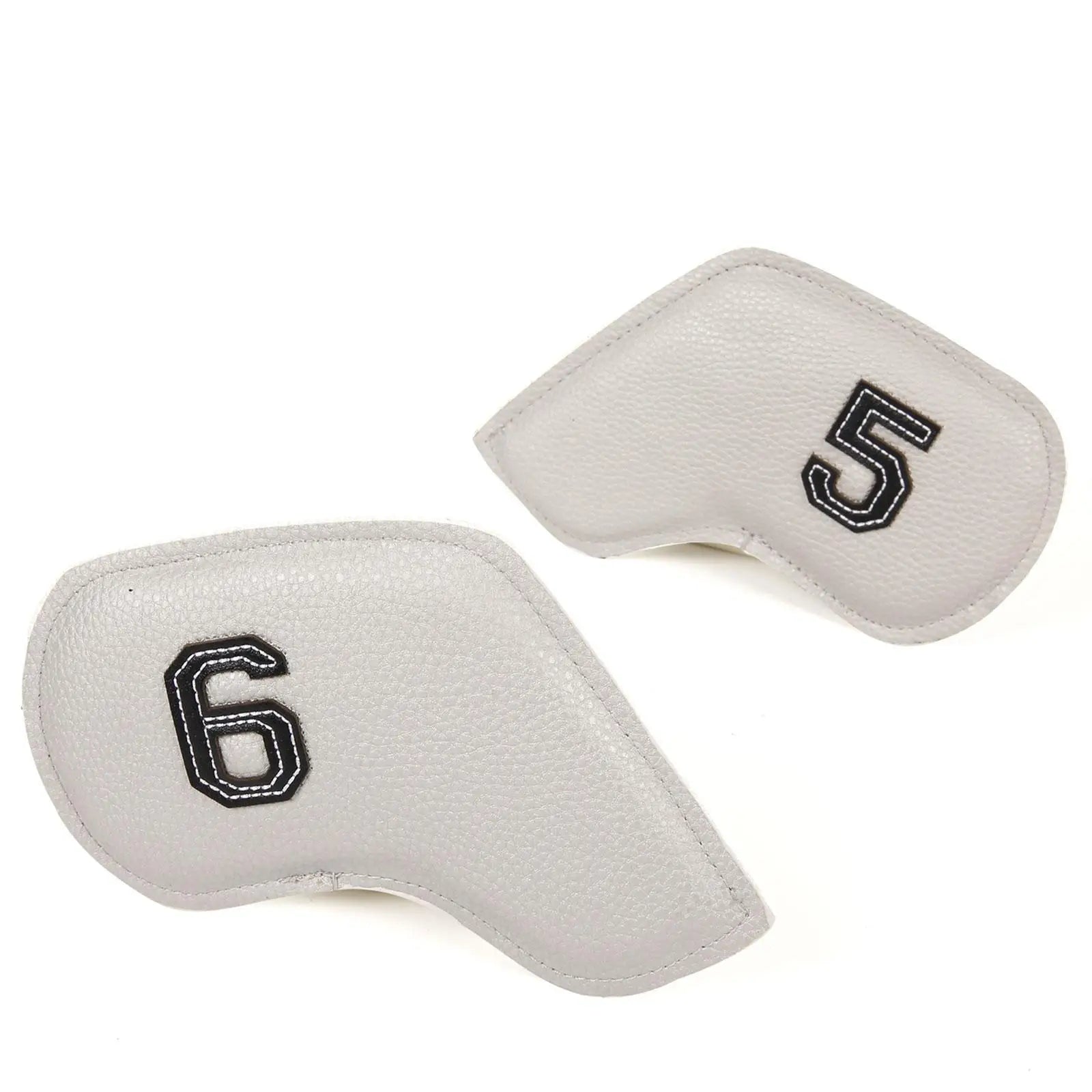 10Pcs Golf Club Covers Golf Iron Headcovers Premium PU Leather Embroidered Anti Scratch Golf Iron Head Covers Fit Most Irons