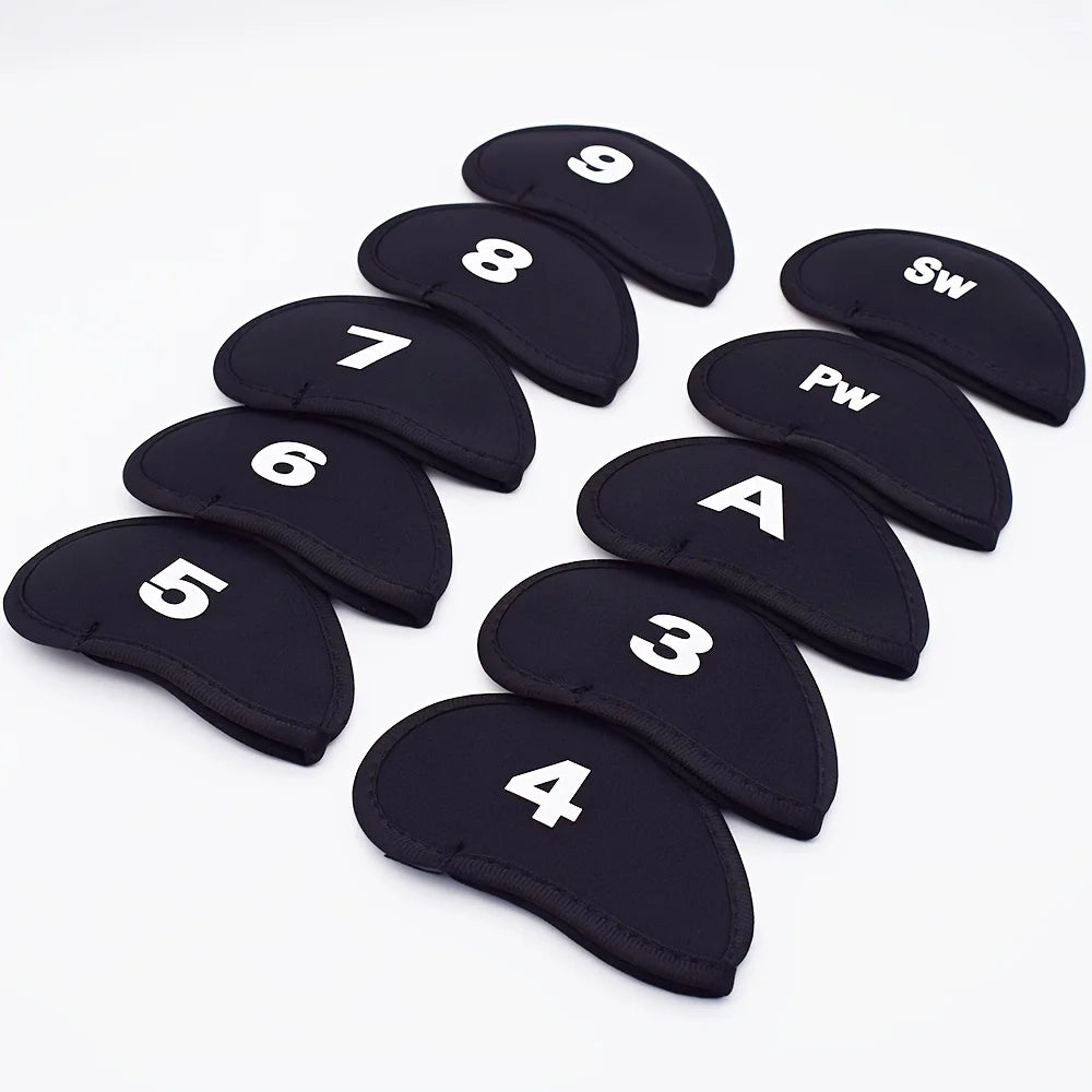 10Pcs Portable Golf Club Iron Head Covers Protector Golfs Head Cover Set Headcover Protector Golf Supplies