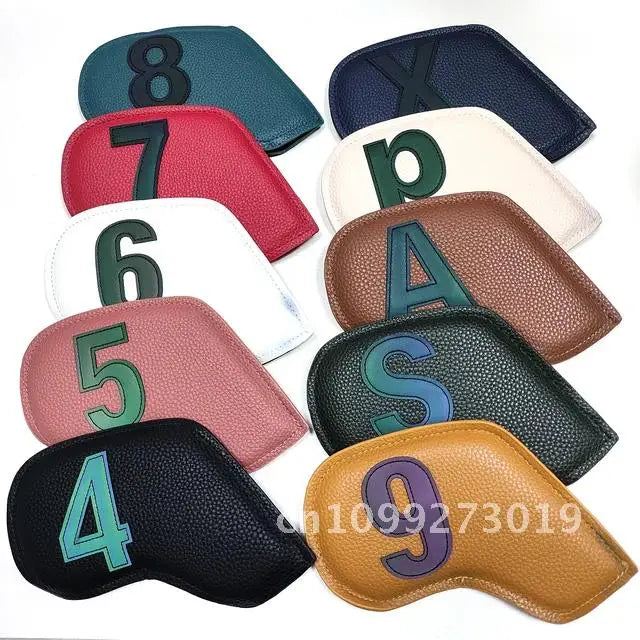 10pcs/set Golf Iron Headcover 3-9,P,S,A, Club Cover Equipment Number Sport Accessories Training Embroidery Golf