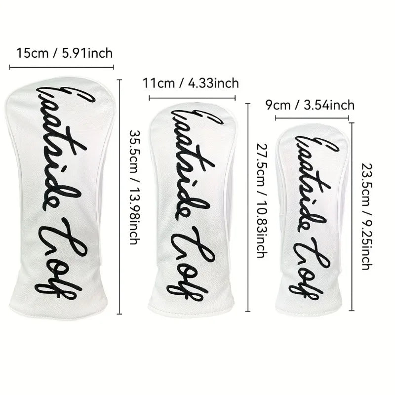 1pc Golf protective cover - dustproof and durable, white swing design, golf accessories, protecting the ball head