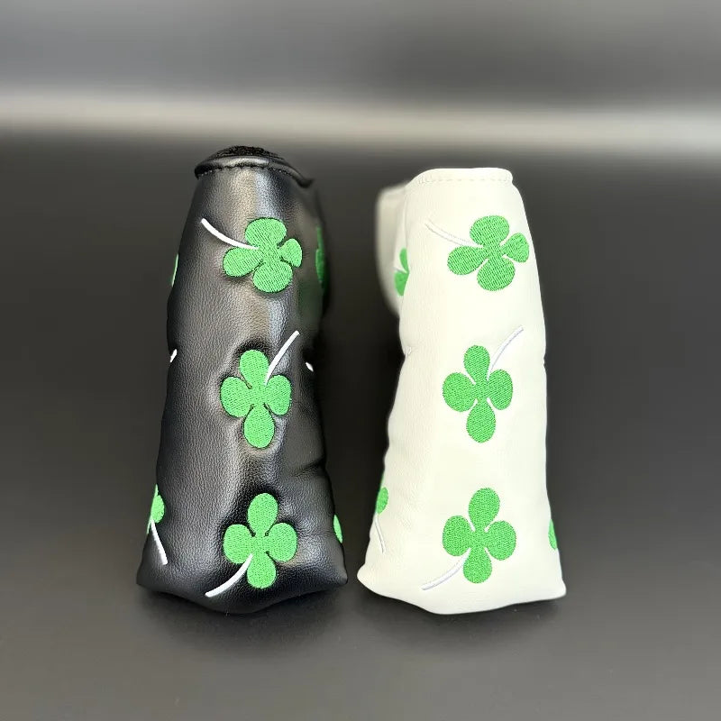 1pc Four-Leaf Clover Golf Club Head Cover - Lucky Golf Design, Elastic Self-Sealing Closure, Scratch