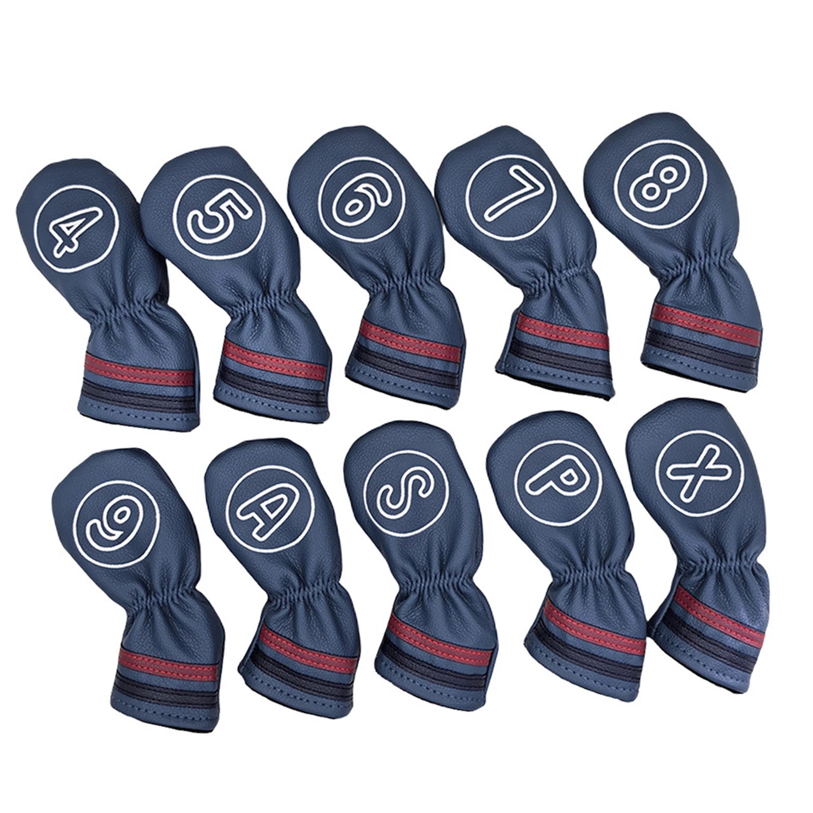 10 Pcs Golf Club Head Covers Set Cue Decorative Covers Headcovers with Number Tag for Outdoor Sports Training Golf Games