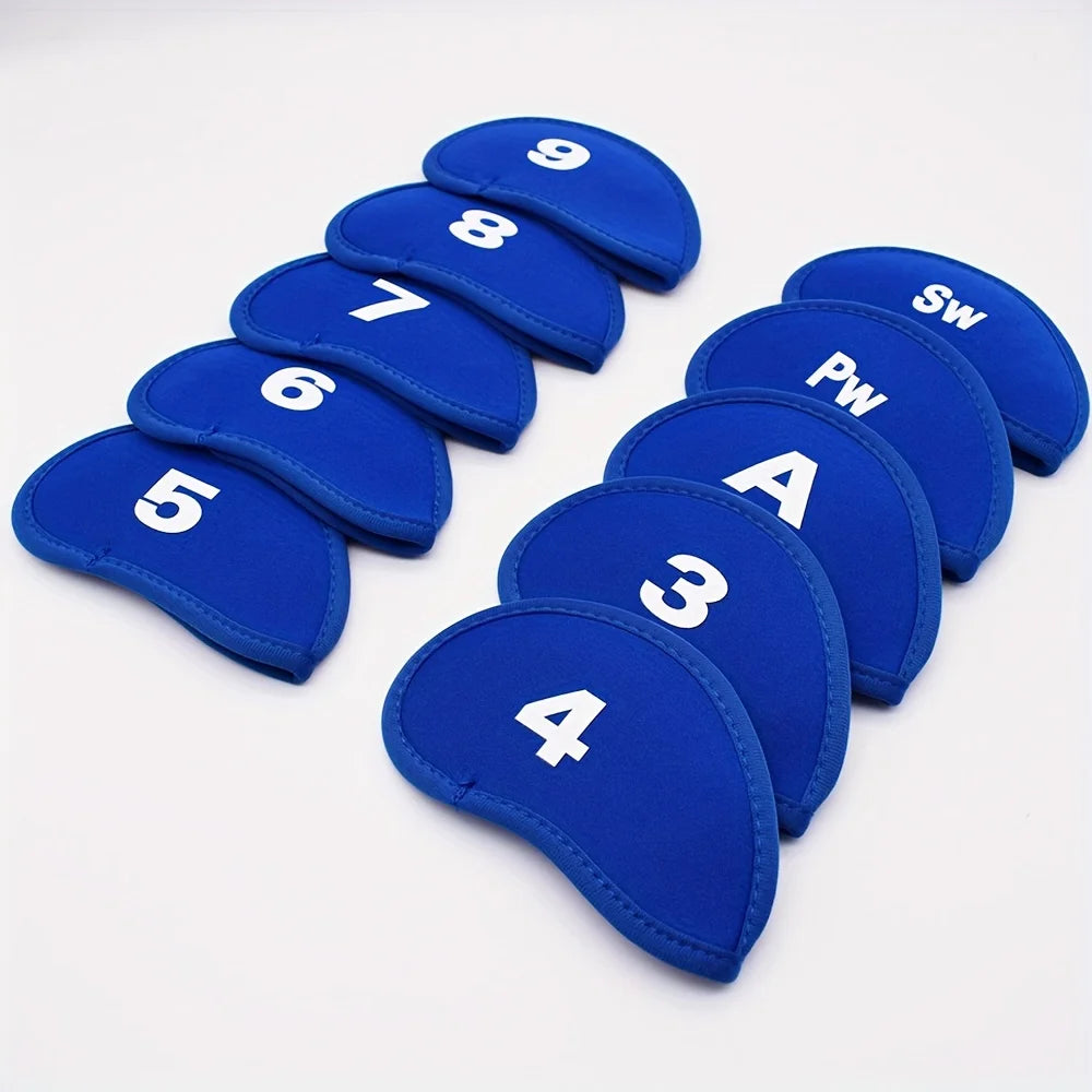10Pcs Portable Golf Club Iron Head Covers Protector Golfs Head Cover Set Headcover Protector Golf Supplies