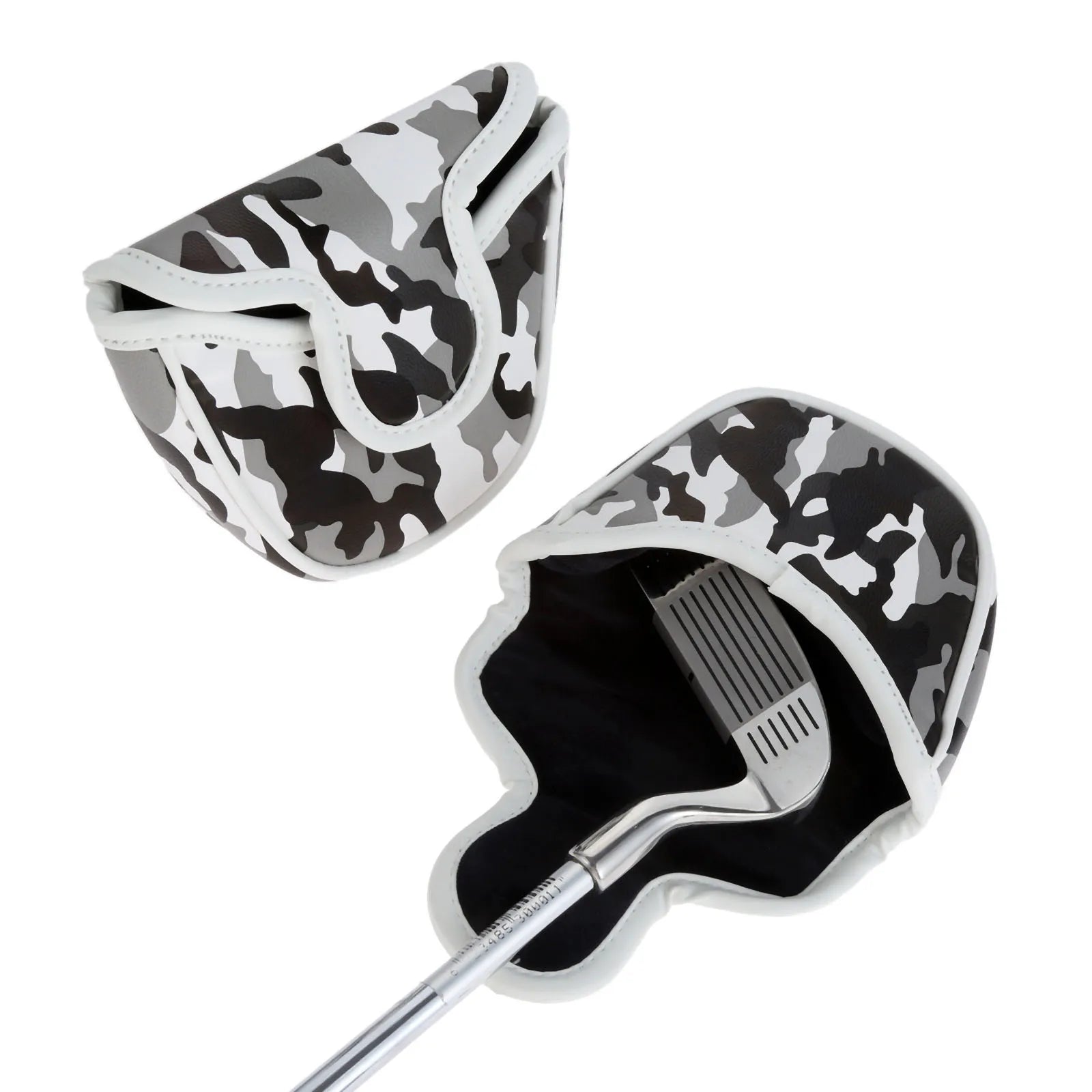 1Pc PU Leather Camouflage Pattern Golf Club Heads Covers Golf Putter Putting Headcover Magnetic Buckle Mallet Putter Cover Bag