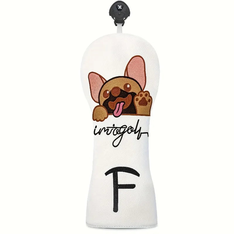 1pc Puppy Golf Head Cover - Cute Bulldog Design with "Integol" Words, Durable Golf Club Cover, Ball Head Protective Head Cover