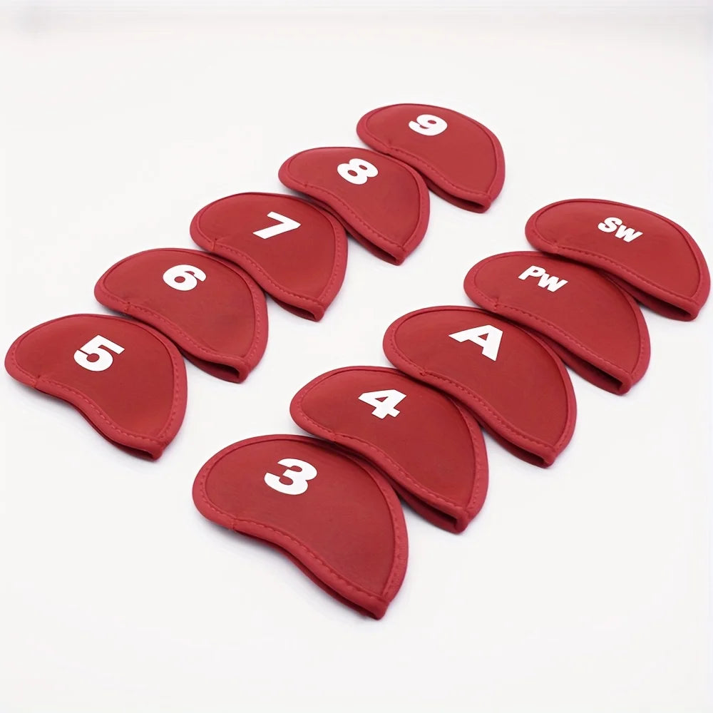 10Pcs Portable Golf Club Iron Head Covers Protector Golfs Head Cover Set Headcover Protector Golf Supplies