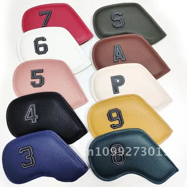 10pcs/set Golf Iron Headcover 3-9,P,S,A, Club Cover Equipment Number Sport Accessories Training Embroidery Golf