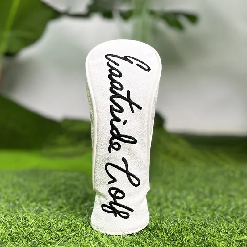 1pc Golf protective cover - dustproof and durable, white swing design, golf accessories, protecting the ball head
