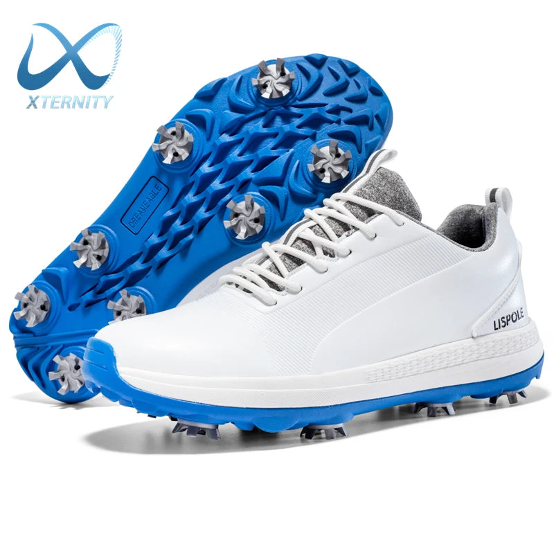 Hot Sale Lersure Golf Shoes Men Waterproof Golf Spikes Sneakers Professional Non-Slip Golf Footwear Trainers Luxury Sports Shoes