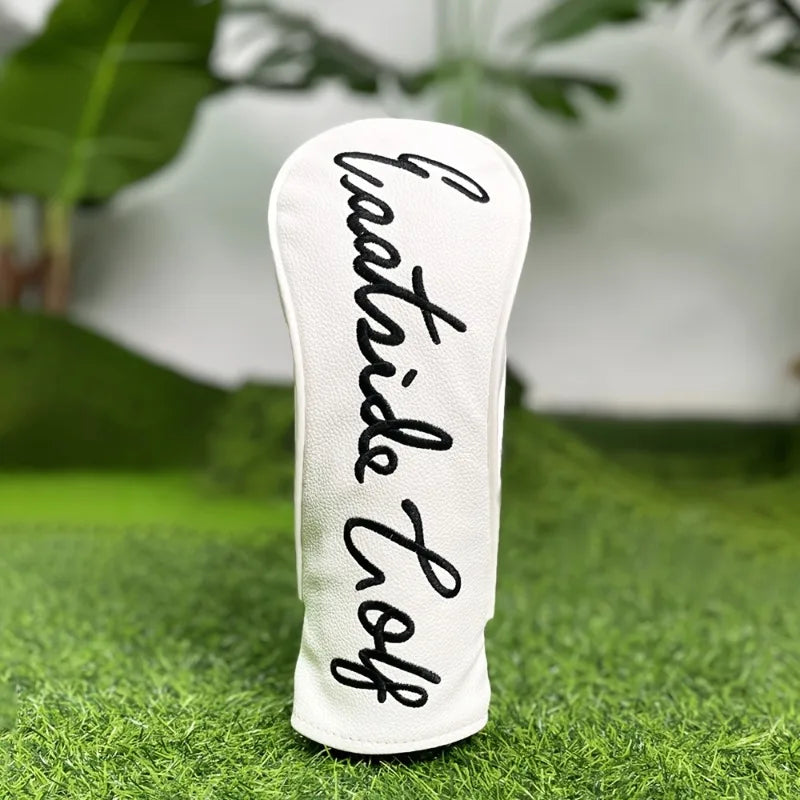 1pc Golf protective cover - dustproof and durable, white swing design, golf accessories, protecting the ball head