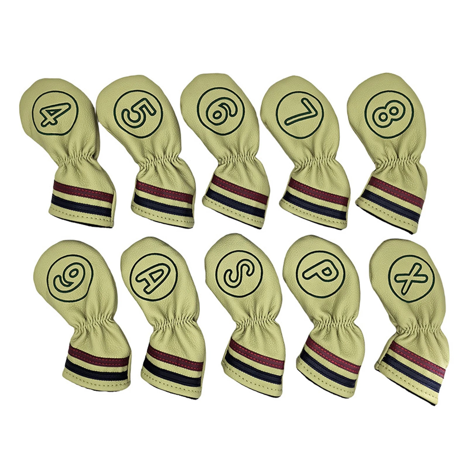 10 Pcs Golf Club Head Covers Set Cue Decorative Covers Headcovers with Number Tag for Outdoor Sports Training Golf Games