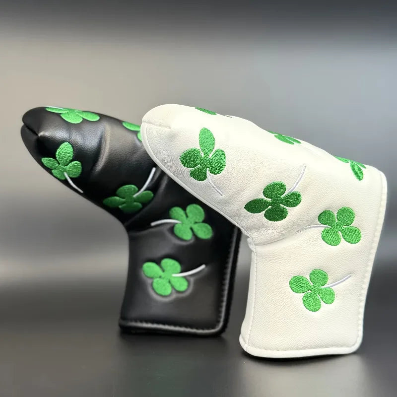 1pc Four-Leaf Clover Golf Club Head Cover - Lucky Golf Design, Elastic Self-Sealing Closure, Scratch