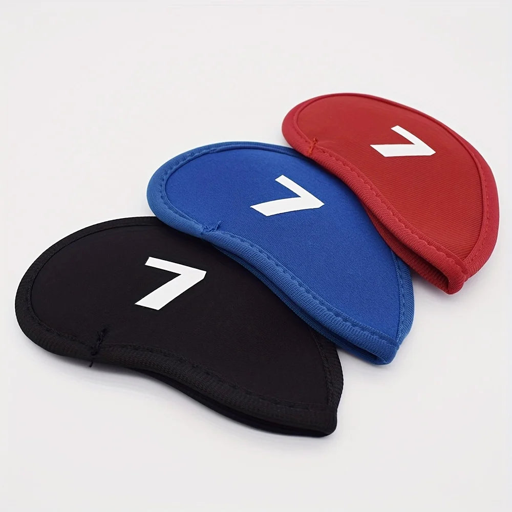 10Pcs Portable Golf Club Iron Head Covers Protector Golfs Head Cover Set Headcover Protector Golf Supplies