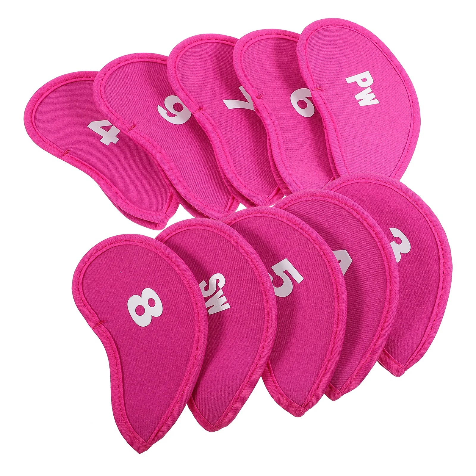 10pcs Golf Club Head Covers Anti-Wear Breathable Putter Protector Thickened Shockproof Travel Club Sleeves For Men Women Sports